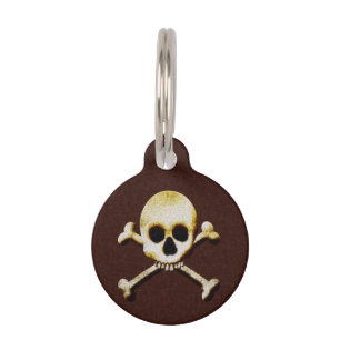 Scary Skull And Crossbones Poison Halloween Pet Tag