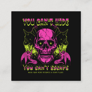 Scary Skull and Dog Square Business Card