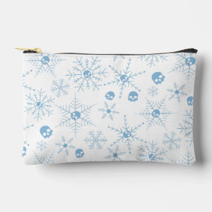 Scary skull Creepmas Christmas Snowflakes Accessory Pouch