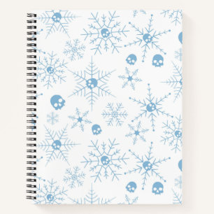 Scary skull Creepmas Christmas Snowflakes Notebook