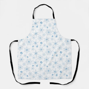 Scary skull Creepmas Christmas Snowflakes white Apron
