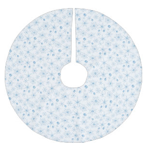 Scary skull Creepmas Christmas Snowflakes white Brushed Polyester Tree Skirt