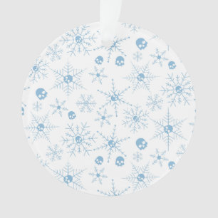 Scary skull Creepmas Christmas Snowflakes white Ornament