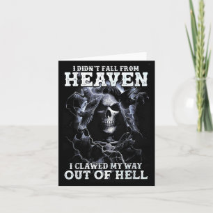 Scary Skull didnt Fall From Heaven Clawed Way Out Card