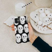 Scary Skull Halloween  Black & White 