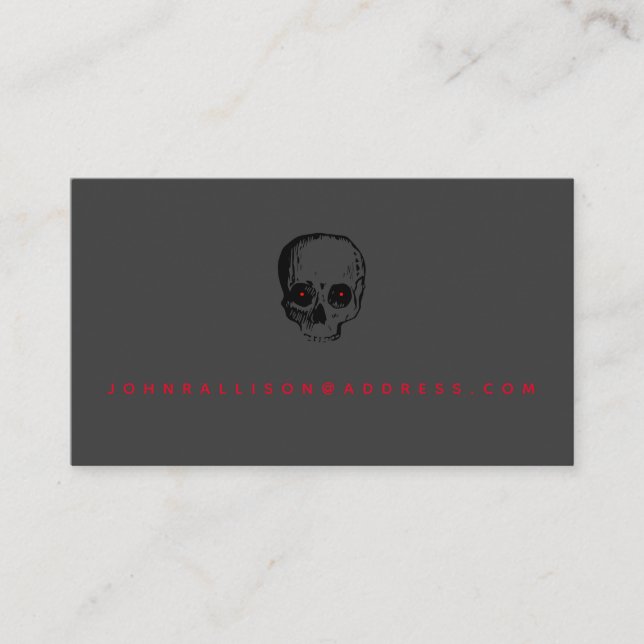Scary Skull Halloween Calling Card (Front)
