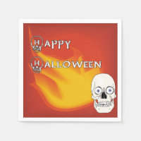 Scary Skull with Red and Yellow Ablaze Background
