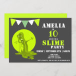 Scary Slime Monster Green Slime Birthday Party Invitation<br><div class="desc">Funny and Scary Slime Monster Slime Birthday Party Invitation for kids // Funny slime birthday party card. The design has a fun and scary green slime monster. Personalize this birthday invite with a child`s name, age and personalize all the data on the invitation. Great as a birthday party invitation for...</div>