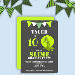 Scary Slime Monster Green Slime Birthday Party Invitation<br><div class="desc">Funny and Scary Slime Monster Slime Birthday Party Invitation for kids // Funny slime birthday party card. The design has a fun and scary green slime monster. Personalize this birthday invite with a child`s name, age and personalize all the data on the invitation. Great as a birthday party invitation for...</div>