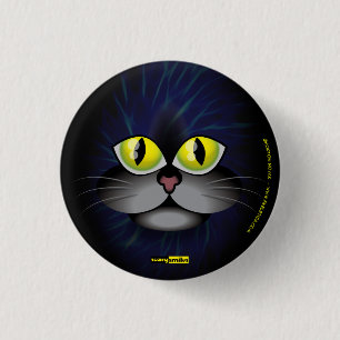Scary Smiles - Black Cat 1 Inch Round Button