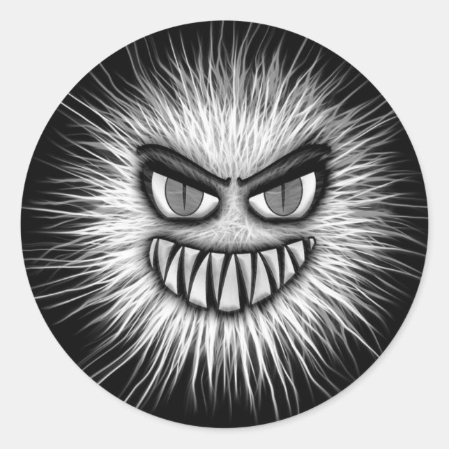 Scary Snowman Classic Round Sticker (Front)