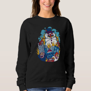Scary Snowman Destroying Sweatshirt