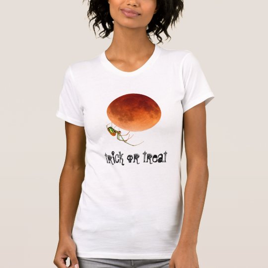 Scary Spider Blood Moon Halloween Trick Or Treat T-Shirt