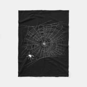 Scary Spider Web - Black Widow Halloween  Fleece Blanket