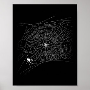 Scary Spider Web - Black Widow Halloween Poster