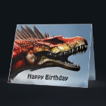 Scary Spinosaurus Dinosaur, Big Birthday Card<br><div class="desc">Pictured is a big scary Spinosaurus Dinosaur with a birthday message inside</div>