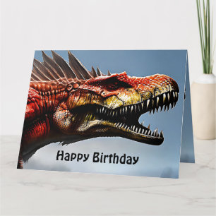 Scary Spinosaurus Dinosaur, Big Birthday Card