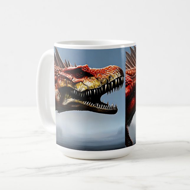 Scary Spinosaurus Dinosaur, Coffee Mug (Front Left)