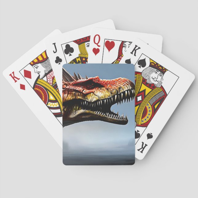 Scary Spinosaurus Dinosaur, Deck Of Playing Cards (Back)