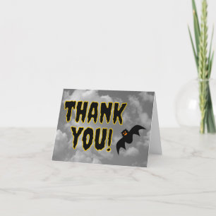 Scary, Spooky, Bat, Halloween Style "THANK YOU!" Thank You Card