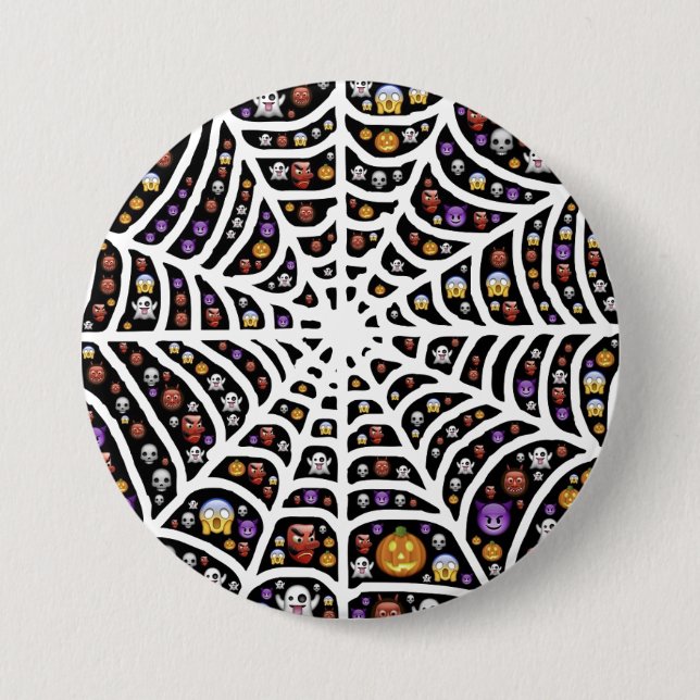 Scary Spooky Cobweb Collage 3 Inch Round Button (Front)