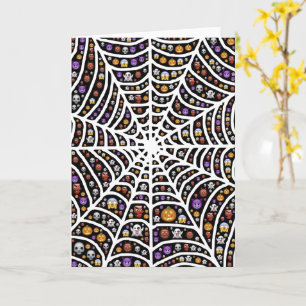 Scary Spooky Cobweb Collage Greeting Card