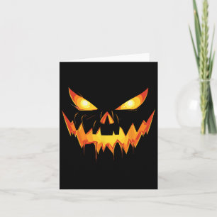 Scary Spooky Jack O Lantern Face Pumpkin Men Boys Card