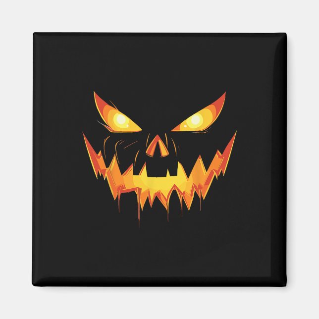 Scary Spooky Jack O Lantern Face Pumpkin Men Boys  Magnet (Front)
