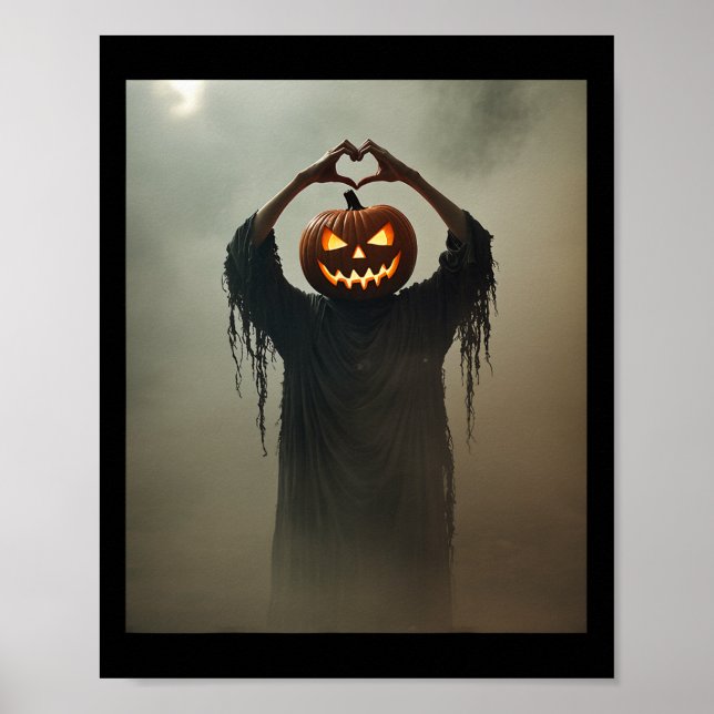 Scary Spooky Jack Olantern Heart Hands Horror Hall Poster (Front)