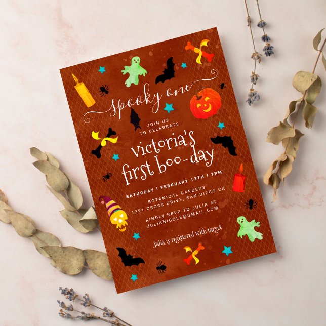Scary Spooky Little Boo Halloween Birthday Invitation (Creator Uploaded)