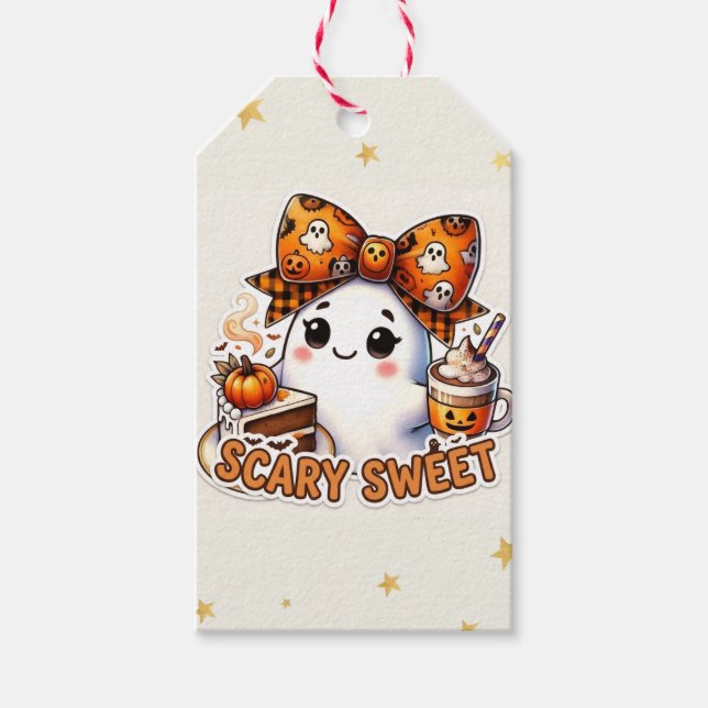 Scary Sweet Ghost Gift Tags (Front)