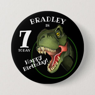 Scary T-Rex Dinosaur Kids Age 3 Inch Round Button