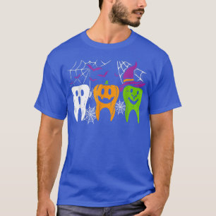 Scary Teeth Costume Ghost Pumpkin Witch Bat Hallow T-Shirt