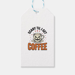 Scary Til Coffee Vintage Halloween Coffee Shirt_1 Gift Tags