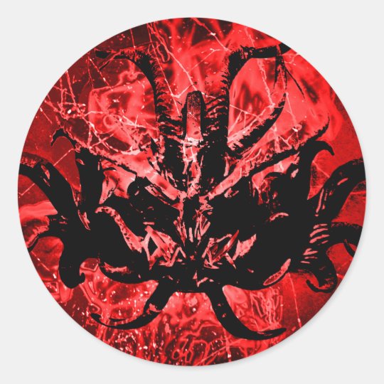 Scary Tribal Mask Classic Round Sticker