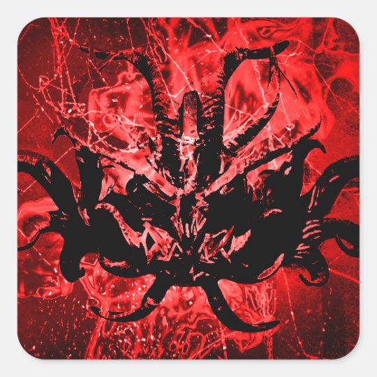 Scary Tribal Mask Square Sticker