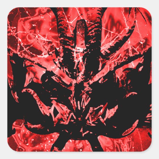 Scary Tribal Mask Square Sticker