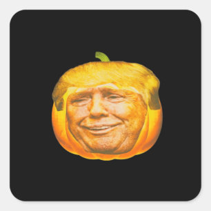 Scary Trumpkin Pumpkin Halloween Party Design Square Sticker