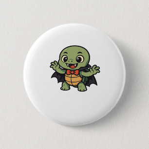 Scary turtle vampire Halloween Oversized T-Shirt 2 Inch Round Button