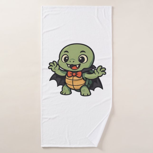 Scary turtle vampire Halloween Oversized T-Shirt Bath Towel (Bath Towel)