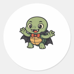 Scary turtle vampire Halloween Oversized T-Shirt Classic Round Sticker