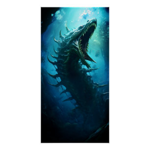 Scary Under the Sea Creature Monster Poster
