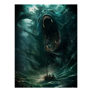 Scary Under the Sea Siren Mermaid Creature Poster
