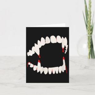 Scary Vampire Bloody Fang Halloween Shirt Men Card