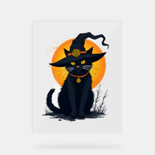 Scary Vintage Chat noir avec Casquette de sorcière