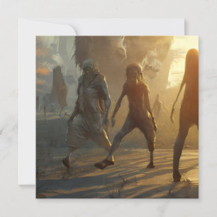 Scary Walking Zombie Halloween Card