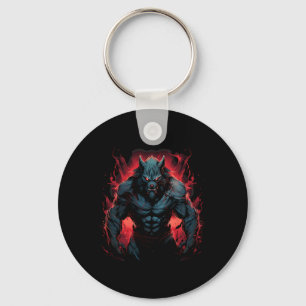 Scary Werewolf Full Moon Halloween Costume Horror Keychain