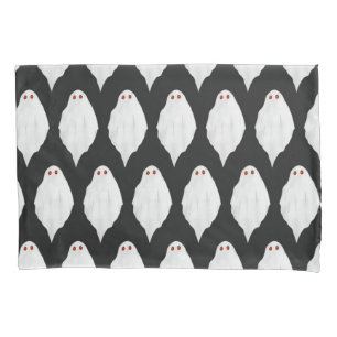 Scary White Halloween Ghosts Watercolor Pattern Pillowcase