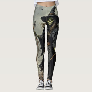 Scary Witch and Spiders Leggings