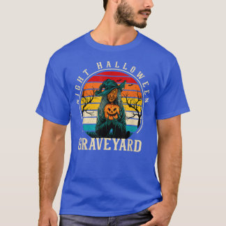 Scary Witch Pumpkin Night halloween graveyard Vint T-Shirt